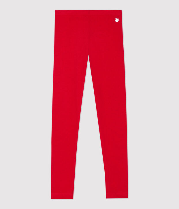 Leggings de punto de elastano de ni&ntilde;a rojo