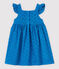 Vestido de tirantes de bordado inglés de bebé niña azul MYKONOS
