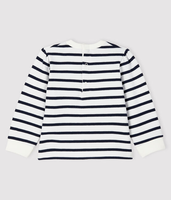 Sudadera emblemática para bebé niña blanco MARSHMALLOW/azul SMOKING