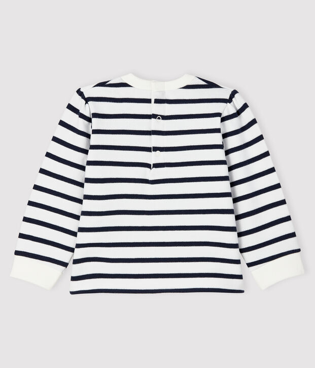 Sudadera emblem&aacute;tica para beb&eacute; ni&ntilde;a blanco/azul