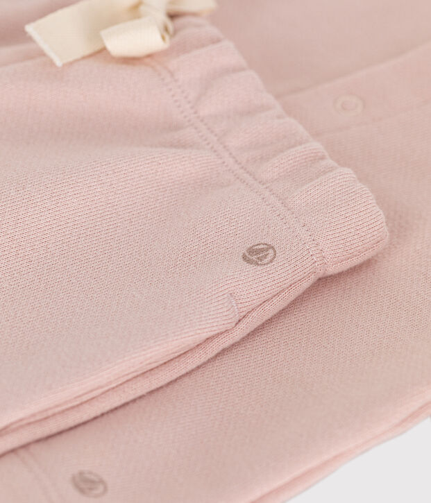 Conjunto de c&aacute;rdigan y pantal&oacute;n de mulet&oacute;n para beb&eacute; rosa