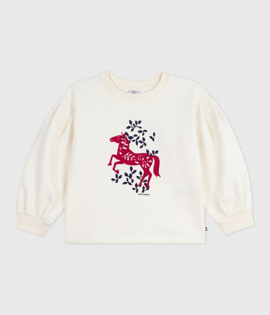 Sudadera infantil de algodón con estampado crudo MILK