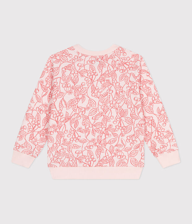 Sudadera infantil de algod&oacute;n con estampado rosa/rojo