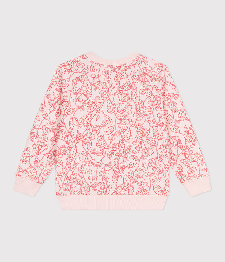 Sudadera infantil de algod&oacute;n con estampado rosa/rojo