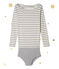 Body de manga larga para mujer x Marie-Agnès Gillot beige COQUILLE/gris SUBWAY