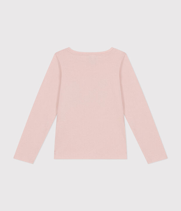 Camiseta de punto de manga larga para ni&ntilde;a rosa