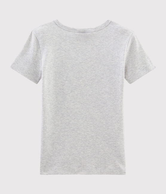 Camiseta de cuello redondo emblemática de algodón de mujer gris BELUGA CHINE