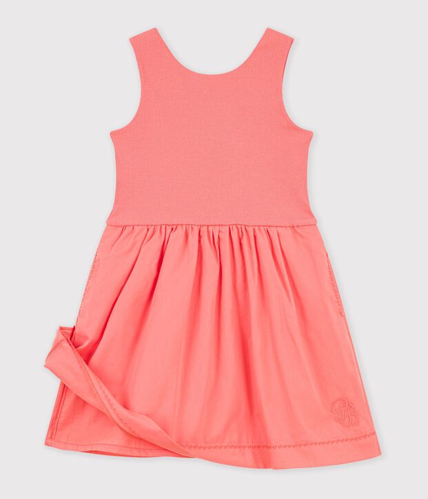 Vestido infantil liso de algod&oacute;n sin mangas FLAMAND