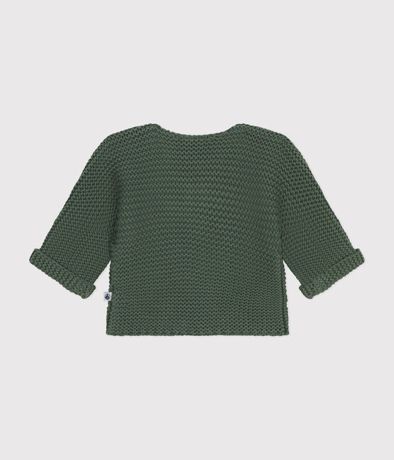 Cárdigan de punto bobo para bebé verde CROCO