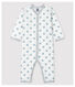Pijama enterizo sin pies con estrellas grises de bebé de algodón