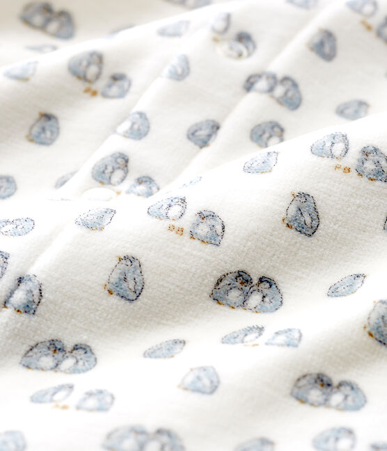 Bodyjama para bebé niño de terciopelo blanco MARSHMALLOW/blanco MULTICO