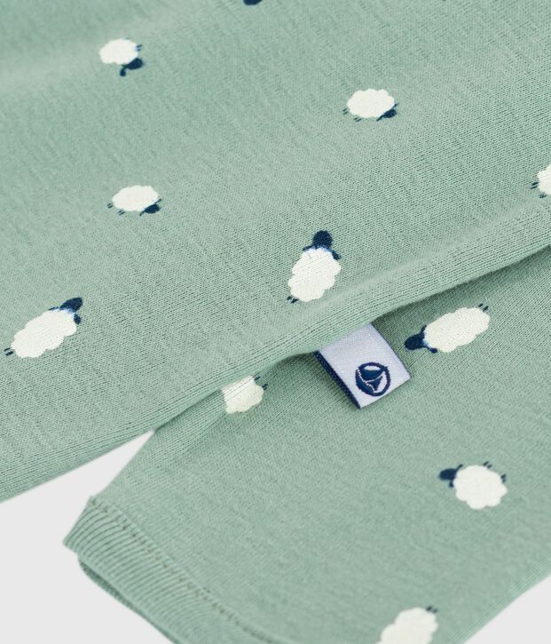 Pijama sin pies de algod&oacute;n estampado para beb&eacute; verde/multicolor