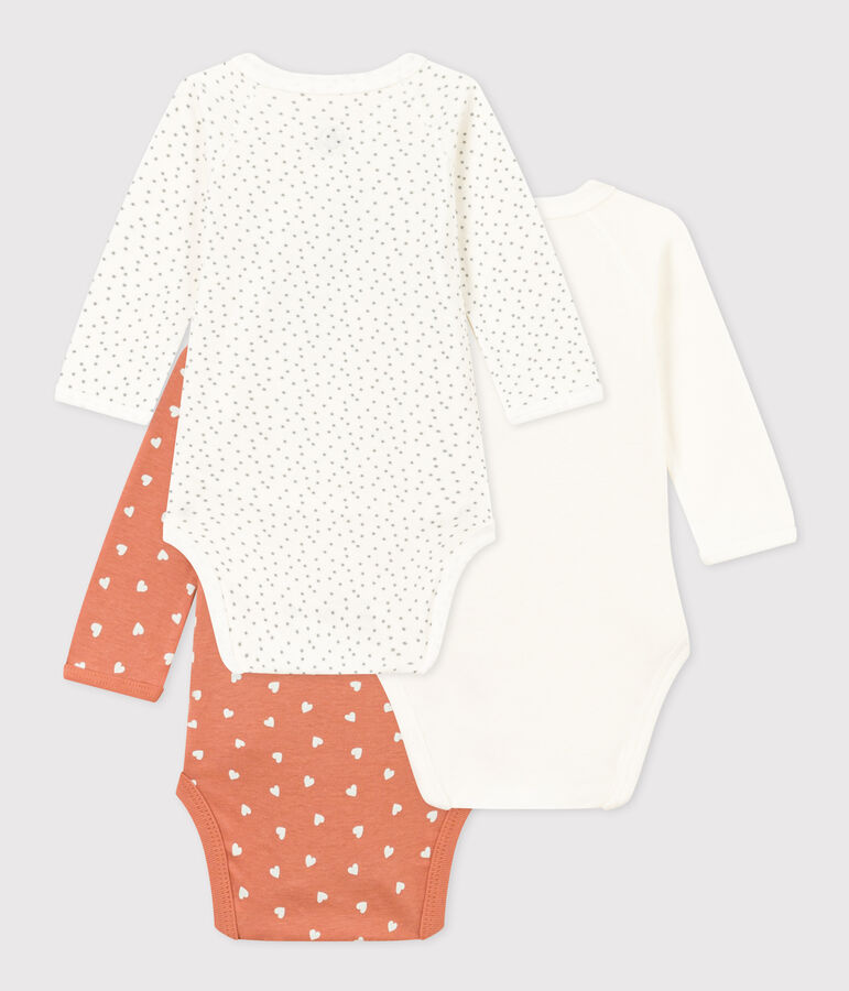 Lote de 3 bodis cruzados de manga larga de algod&oacute;n variante 2