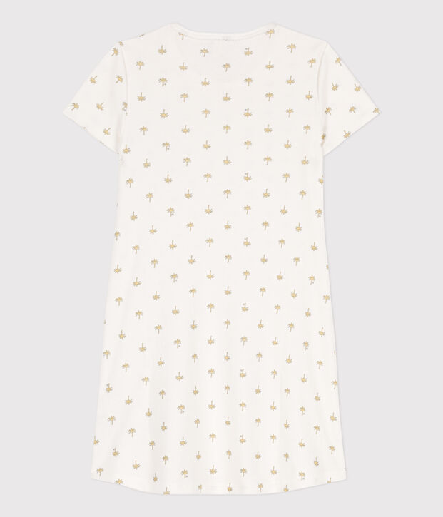 Camis&oacute;n de algod&oacute;n con palmeras para ni&ntilde;a blanco/multicolor