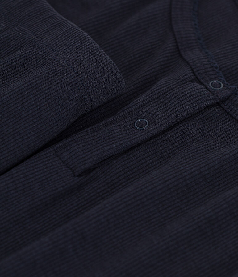 Pijama corto y liso de tirantes de algod&oacute;n y lyocell para mujer azul