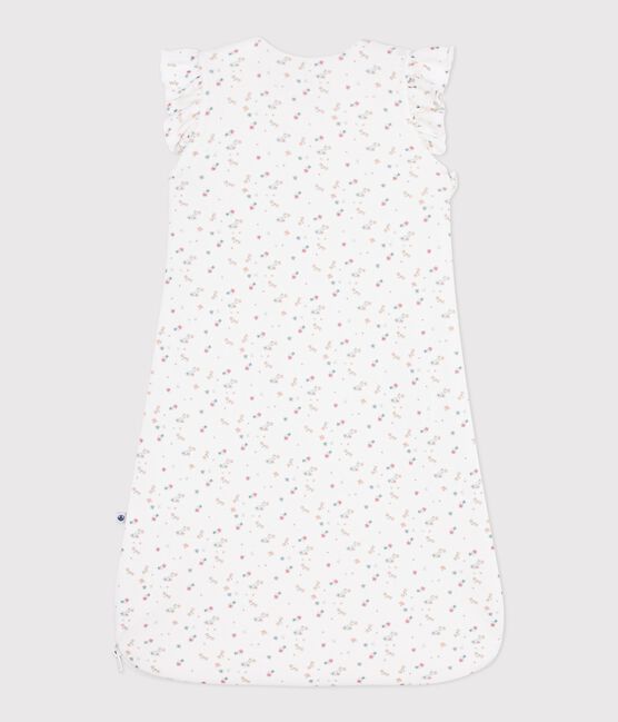 Saco de terciopelo para bebé con estampado de flores TOG 3 blanco MARSHMALLOW/blanco MULTICO