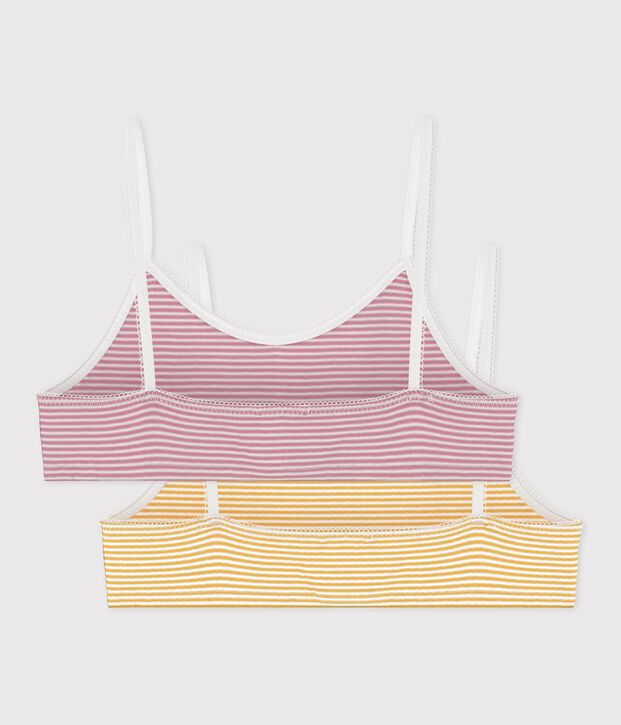 Juego de tops infantiles de algod&oacute;n a rayas multicolor