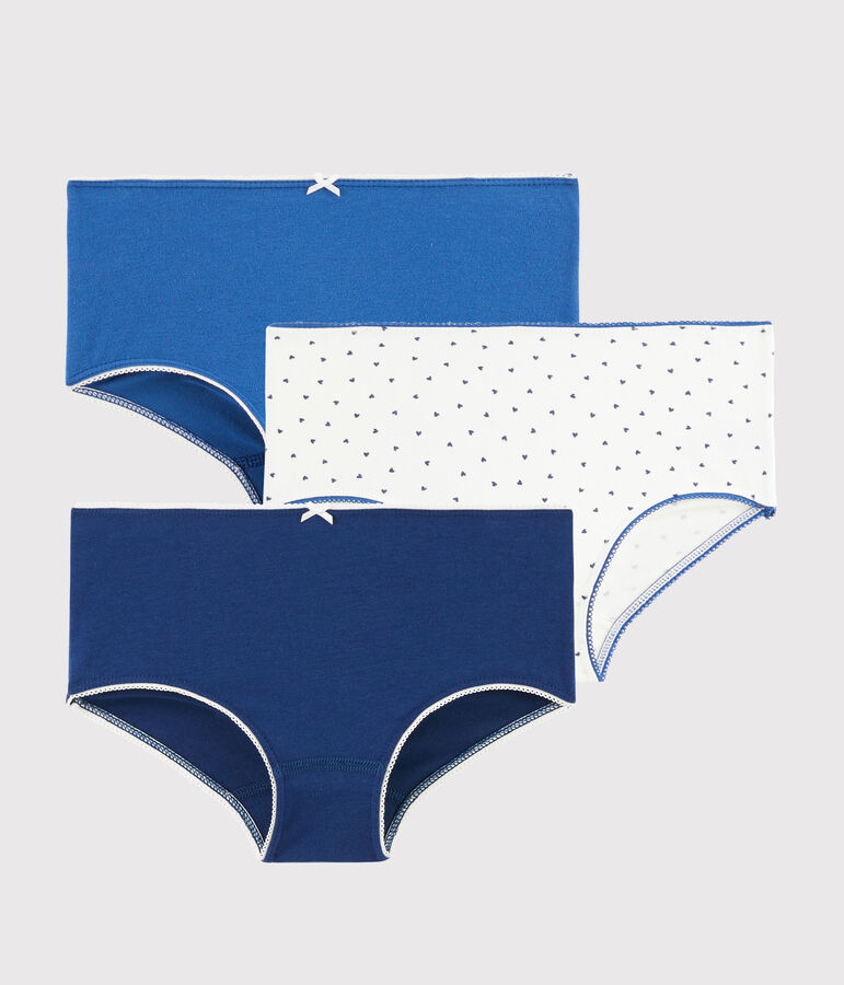 Juego de 3 culottes con minicorazones para ni&ntilde;a peque&ntilde;a variante 1