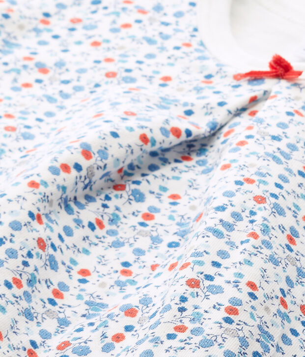 Pijama estampado para ni&ntilde;a blanco/multicolor
