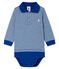 Body tipo polo milrayas para bebé niño azul LIMOGES/blanco MARSHMALLOW