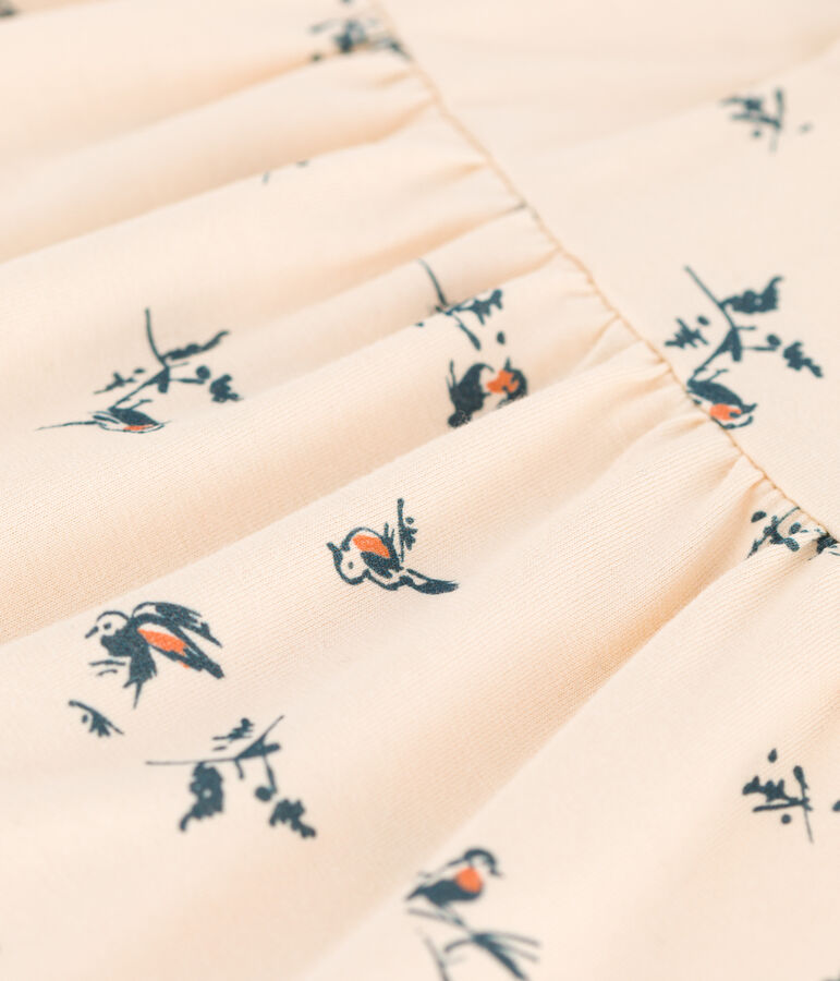 Vestido de manga larga de punto jersey de beb&eacute; crudo/multicolor