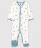 Pelele sin pies de punto acanalado con estampado de gorilas para bebé blanco MARSHMALLOW/blanco MULTICO