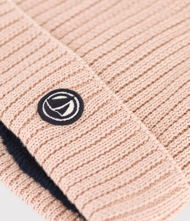 Gorro de punto con forro de tejido polar de ni&ntilde;o/ni&ntilde;a rosa