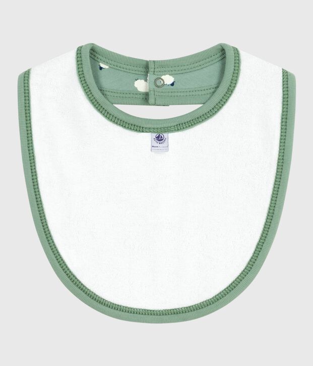 Babero de algod&oacute;n estampado para reci&eacute;n nacido verde/multicolor