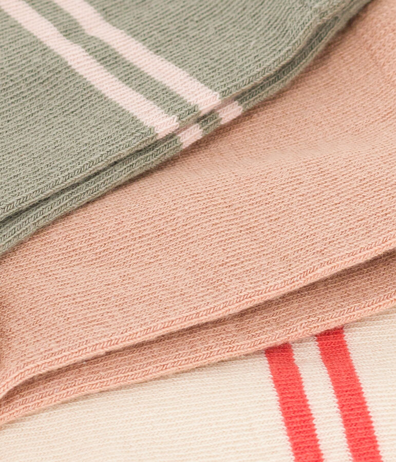 Juego de 3 pares de calcetines de punto de algod&oacute;n para ni&ntilde;os multicolor