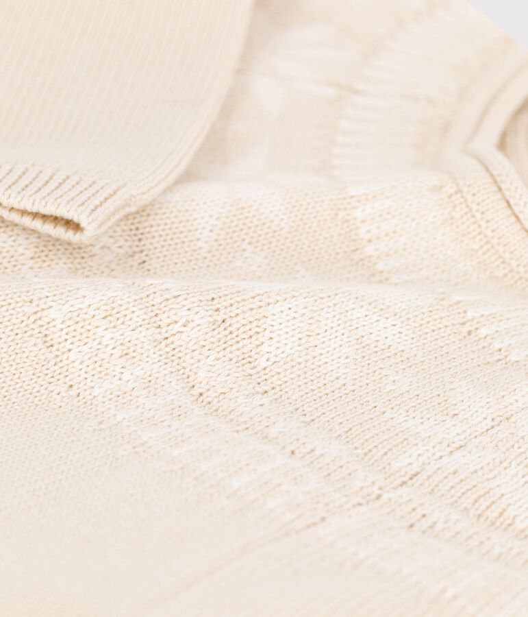 Jersey de lana y algod&oacute;n de ni&ntilde;a beige JERRYCAN MOULINE/ MARSHMALLOW