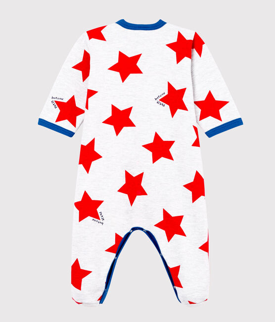 Pelele para bebé niño gris POUSSIERE/blanco MULTICO