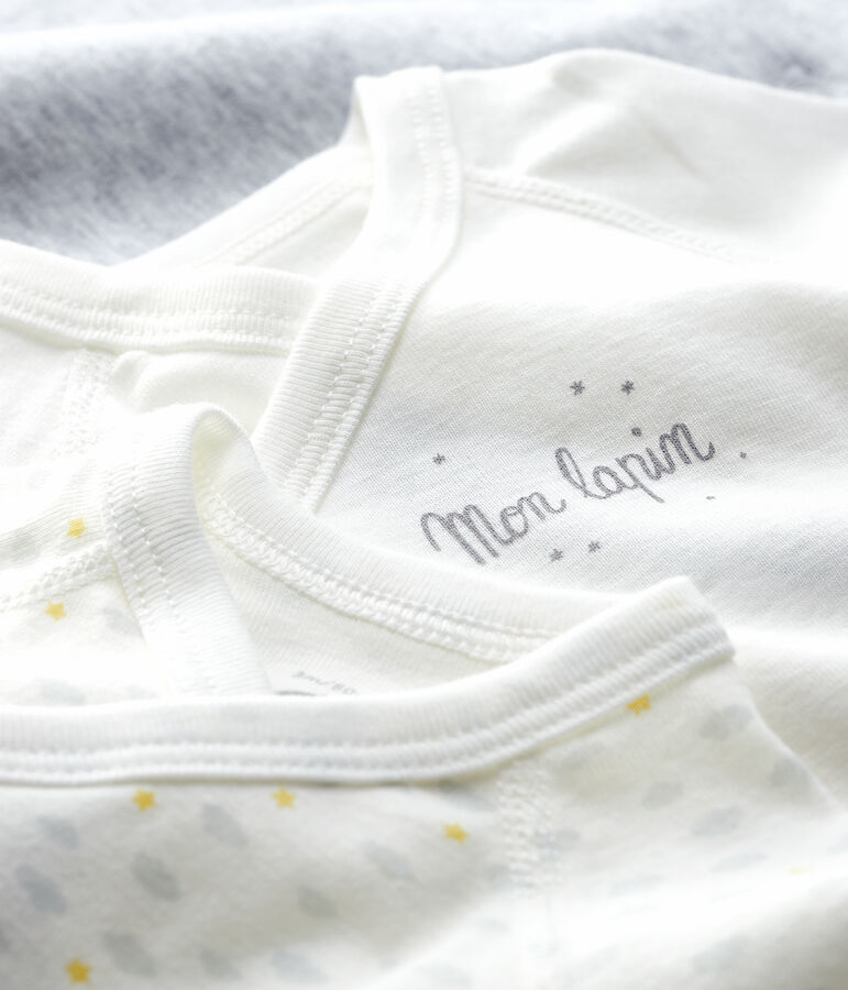 Lote de 3 bodys cruzados de manga larga de beb&eacute; de algod&oacute;n ecol&oacute;gico variante 1