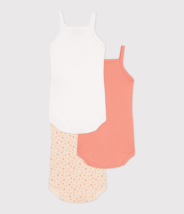 Juego de 3 bodis de tirantes de algod&oacute;n para beb&eacute; multicolor