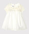 Vestido-bodi de algodón de lino para bebé niña blanco MARSHMALLOW/amarillo OR