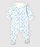 Bodyjama con estampado de barcos de bebé en tejido tubular de algodón ecológico blanco MARSHMALLOW/azul COOL
