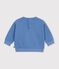 Sudadera lisa de algod&oacute;n con bordado para beb&eacute; azul