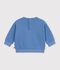 Sudadera lisa de algod&oacute;n con bordado para beb&eacute; azul