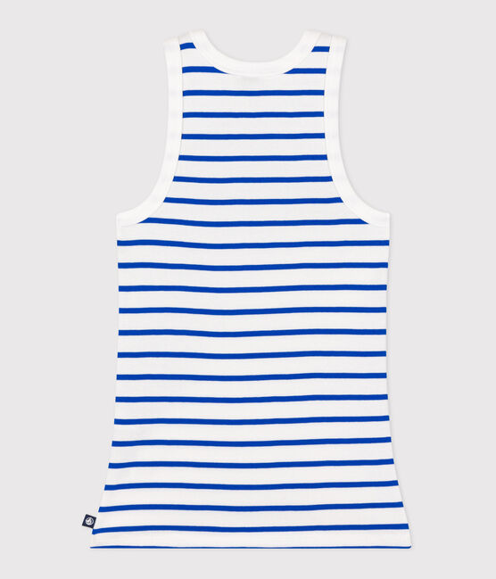 Camiseta de tirantes La Icónica de algodón a rayas para mujer blanco MARSHMALLOW/azul PERSE