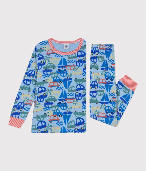 Pijama infantil de algod&oacute;n con estampado de coches azul/multicolor