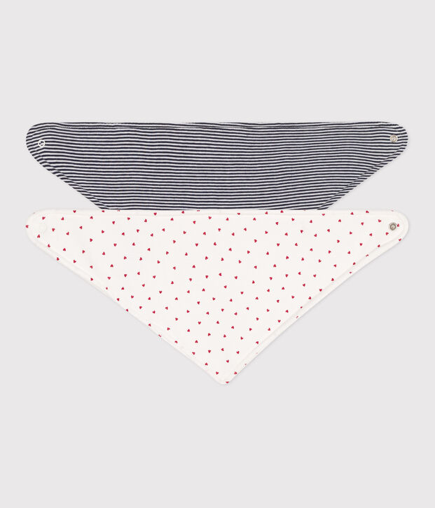 Dos baberos bandana de algod&oacute;n para beb&eacute; multicolor