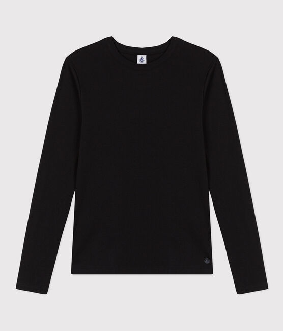 Camiseta Iconique de manga larga de punto liso para mujer negro BLACK