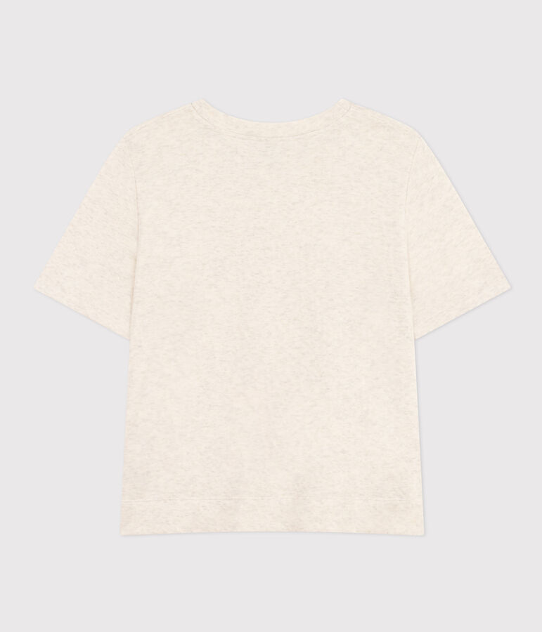 Camiseta la Boxy de algod&oacute;n de mujer beige MONTELIMAR CHINE