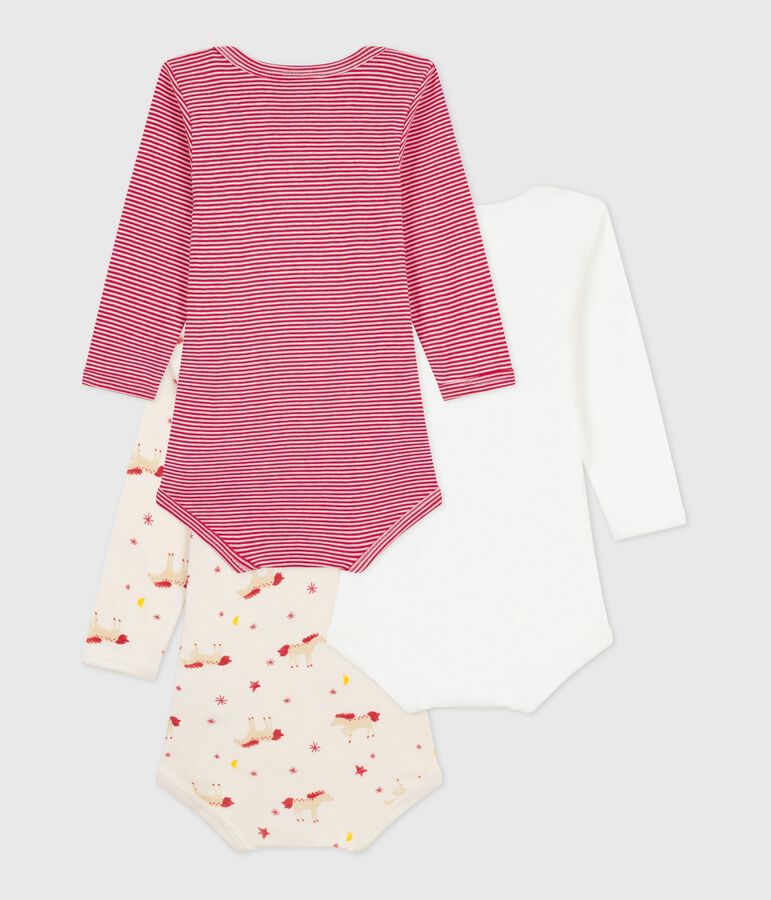 Juego de bodies de algod&oacute;n de manga larga con estampado para beb&eacute; multicolor