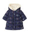Abrigo para bebé niña estampado azul SMOKING/blanco MULTICO