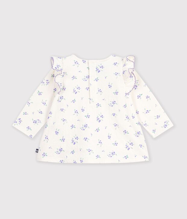 Blusa de algod&oacute;n de manga larga con estampado de flores para beb&eacute; crudo/multicolor