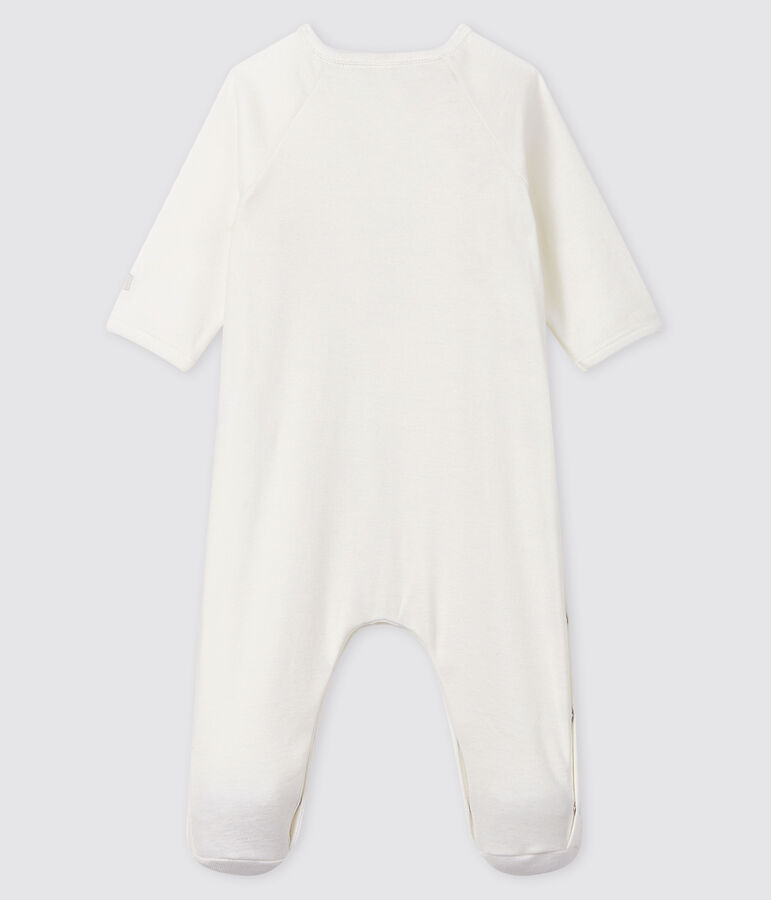 Pijama de beb&eacute; de algod&oacute;n ecol&oacute;gico blanco blanco