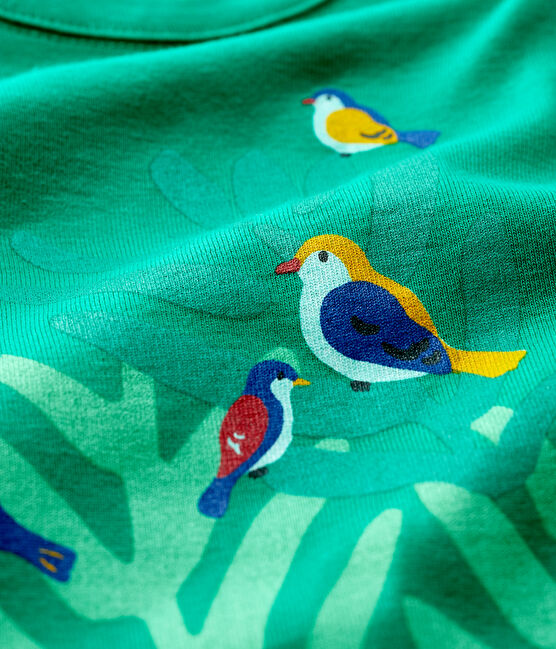 Camiseta de manga corta de algodón de bebé niño verde GAZON