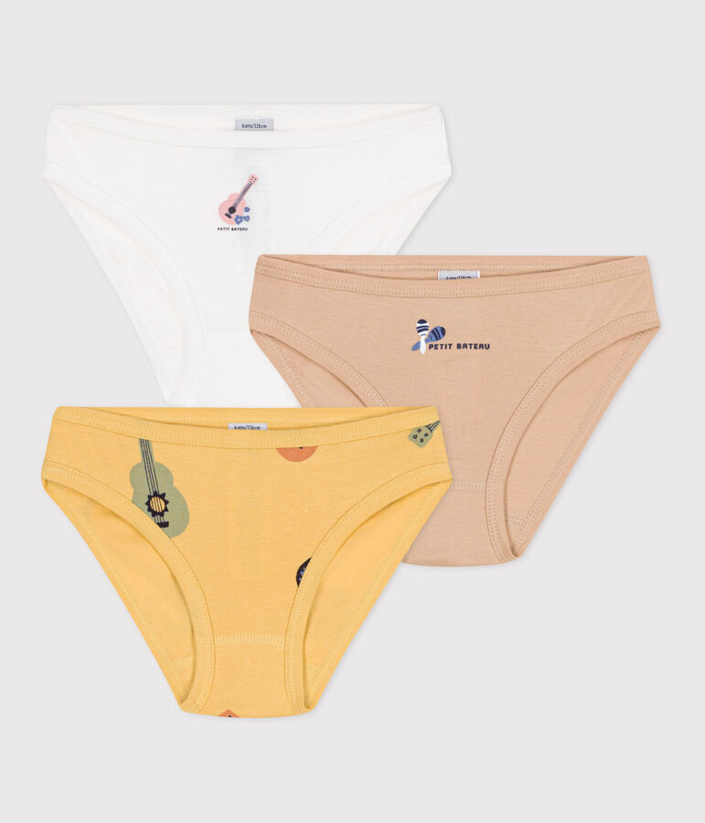 Juego de 3 braguitas infantiles de algod&oacute;n estampado multicolor