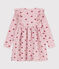 Vestido infantil de manga larga de algodón rosa JOLI/blanco MULTICO