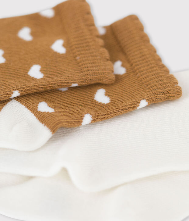 Juego de 2 pares de calcetines con corazones de beb&eacute; multicolor